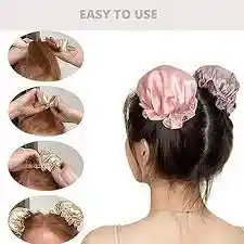 Ondas Sin Calor En Satín – X 4 Piezas, 2 Mini Gorros Doble Faz Y 2 Tubos Pequeños En Satin - Rizos Definidos Y Sin Maltratar El Cabello