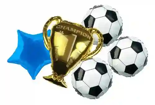 Set De Globos X5 Con Trofeo Y Balones