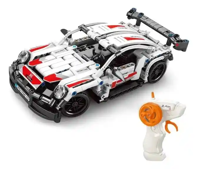 Carro Deportivo Bloques Armables 420 P Control Remoto Color Blanco