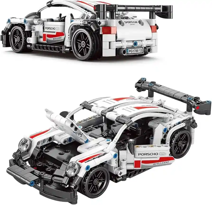 Carro Deportivo Bloques Armables 420 P Control Remoto Color Blanco