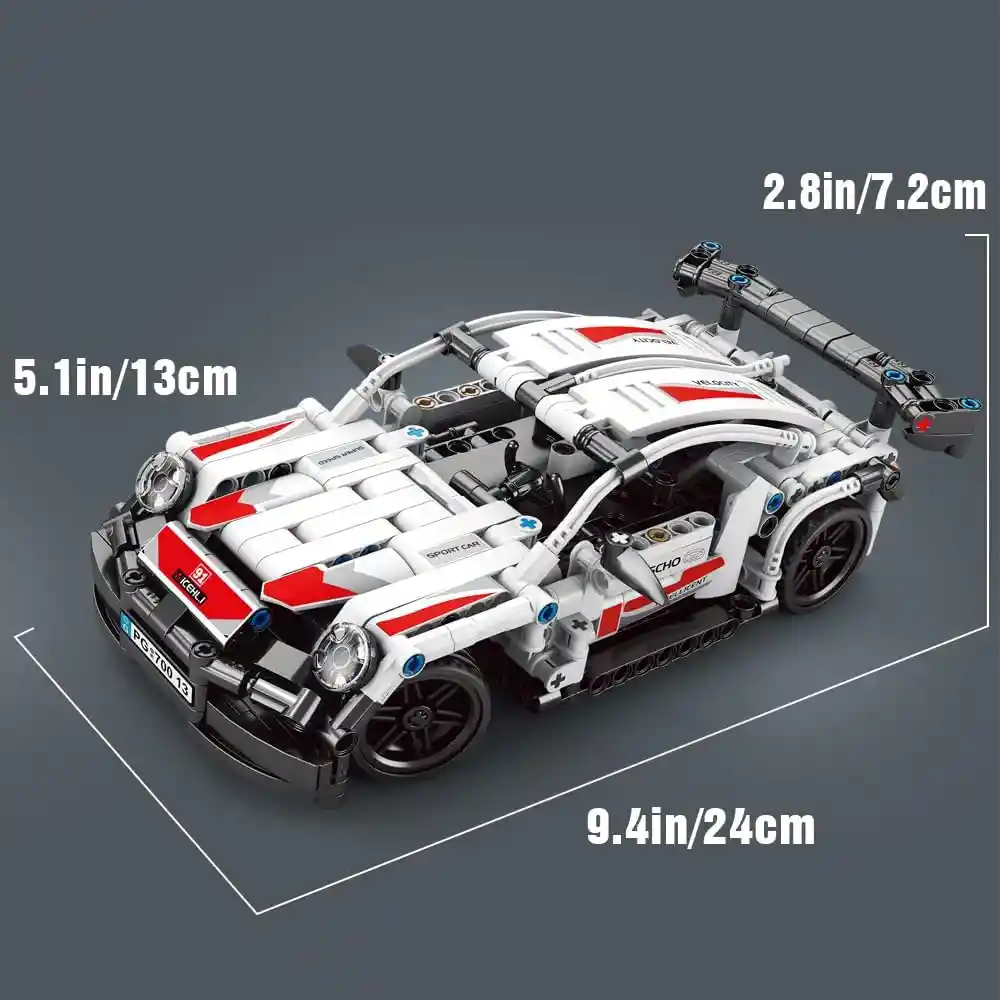 Carro Deportivo Bloques Armables 420 P Control Remoto Color Blanco