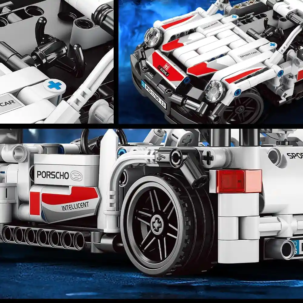 Carro Deportivo Bloques Armables 420 P Control Remoto Color Blanco