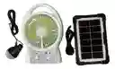 Ventilador Panel Solar Recargable Gd Times Un Bombillo