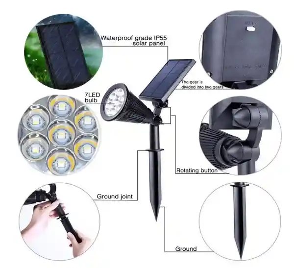 Lampara Luz Solar Led Rgb Decorativa Wg-092