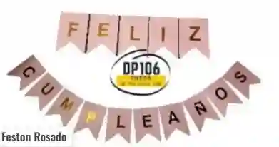 Feston Feliz Cumpleaños Rosado Guirnalda / Banderin
