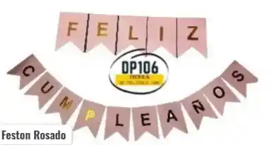 Feston Feliz Cumpleaños Rosado Guirnalda / Banderin