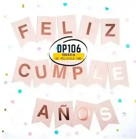 Feston Feliz Cumpleaños Rosado Guirnalda / Banderin