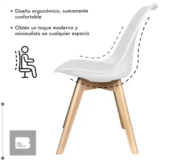 Silla Tipo Eames Alcochada