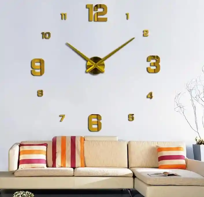 Reloj De Pared 1 Metro Color Plateado, Dorado, Negro