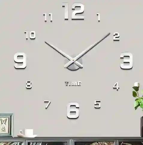 Reloj De Pared 1 Metro Color Plateado, Dorado, Negro