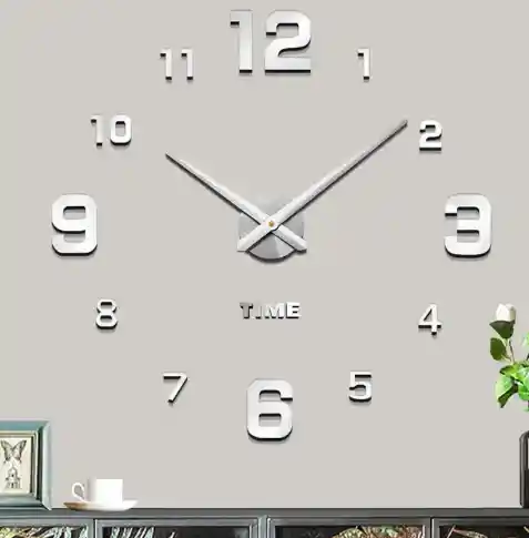 Reloj De Pared 1 Metro Color Plateado, Dorado, Negro