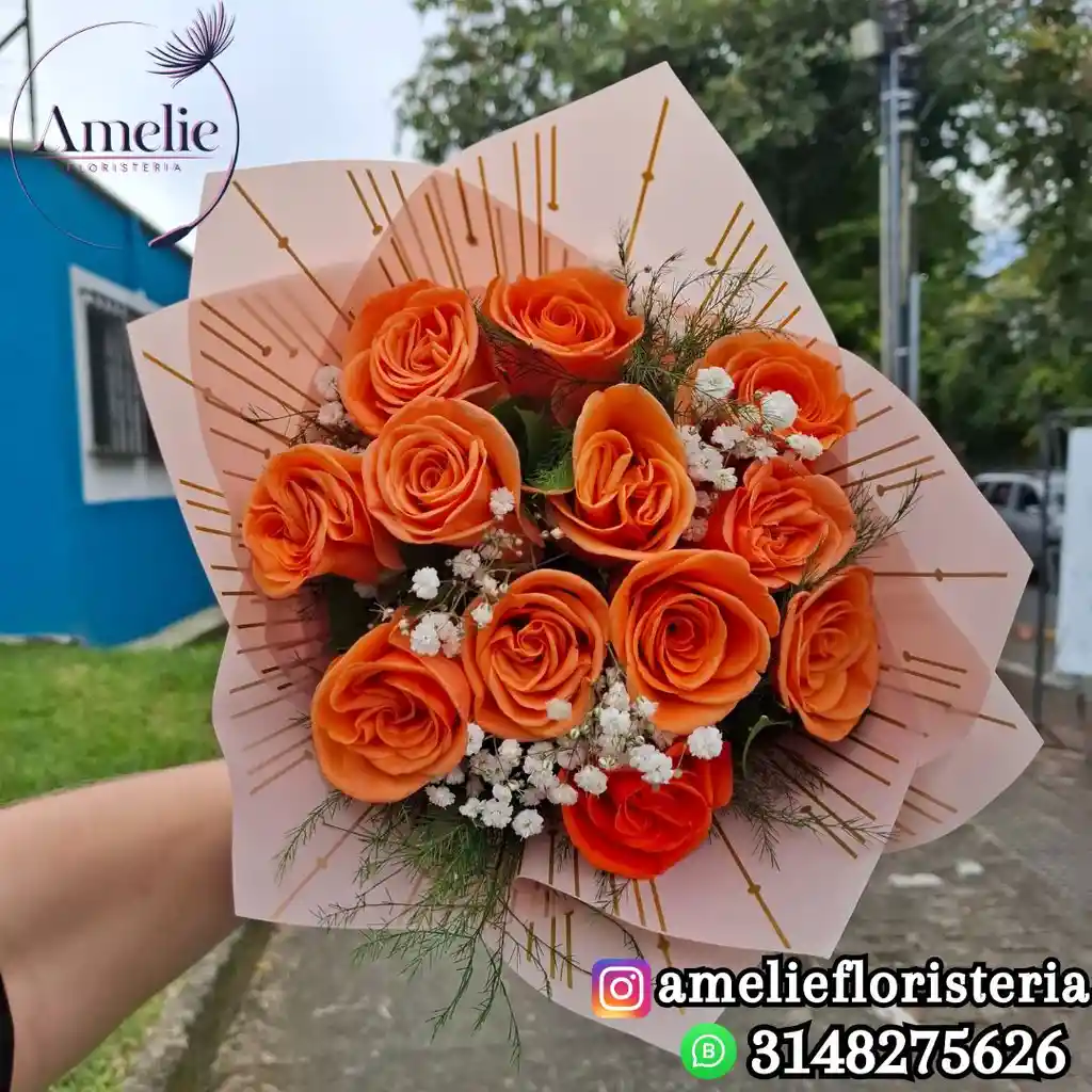Bouquet 12 Rosas Salmón