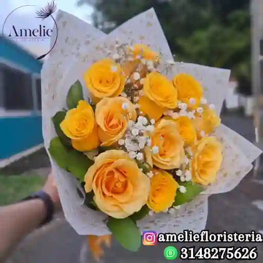 Bouquet 12 Rosas Amarillo