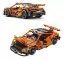 Automóvil Deportivo Armable Bloques A Control Remoto 408 Pcs Color Naranja