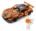Automóvil Deportivo Armable Bloques A Control Remoto 408 Pcs Color Naranja