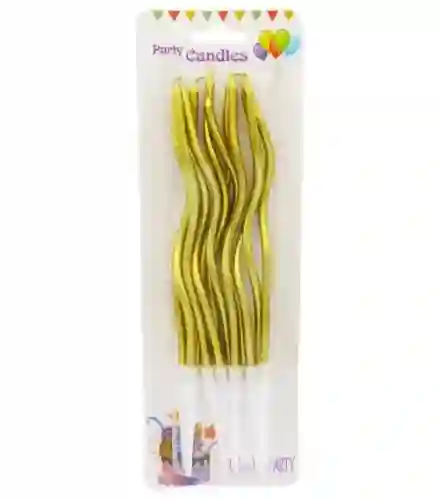 Vela Espiral X2 Metalizada Dorada