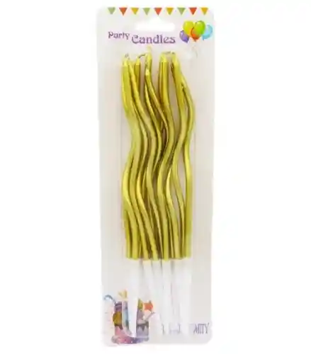 Vela Espiral X2 Metalizada Dorada