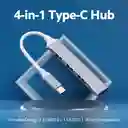 Adaptador Tipo C De Hub A Usb 4 En 1 Con Puertos