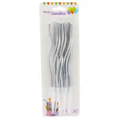 Vela Espiral X12 Metalizada Plata