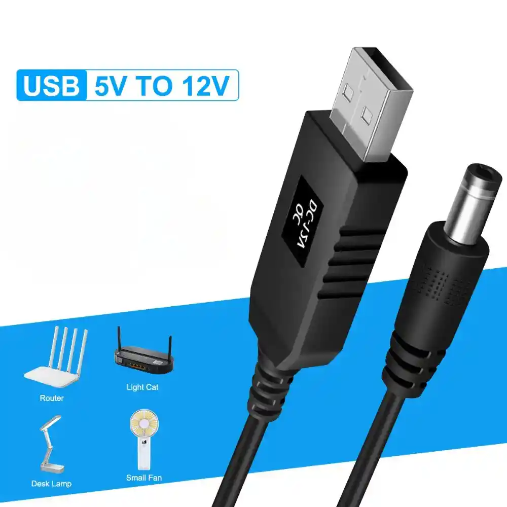 Cable De Poder Adaptador De Voltaje Usb 12v