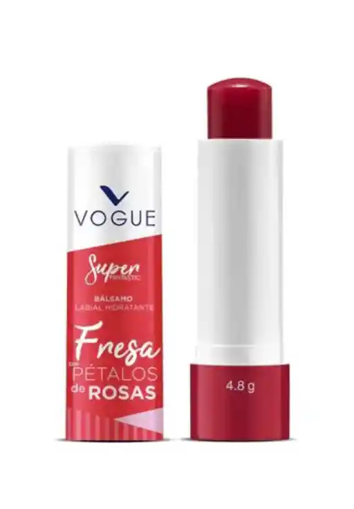Balsamo Labial Hidratante Vogue Fresa Con Petalos De Rosas