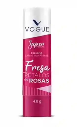 Balsamo Labial Hidratante Vogue Fresa Con Petalos De Rosas