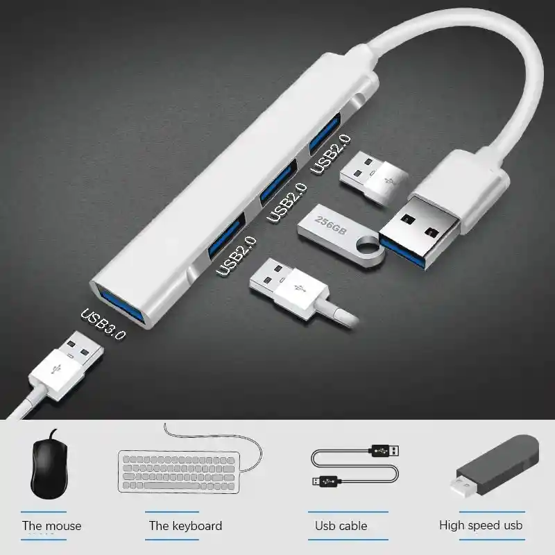 Hub Usb Tipo C 4 Puertos Adaptador Usb 3.0