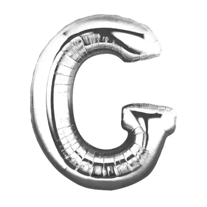 Globo Metalizado Inflable 18 Pulgadas Letra " G " Plateado