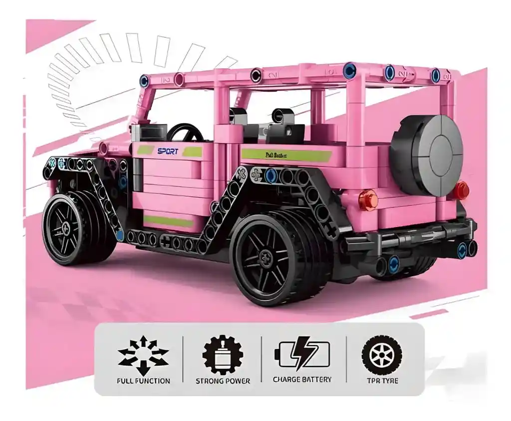 Camioneta Deportivo Armable Bloques A Control Remoto 434 Pcs Color Rosa