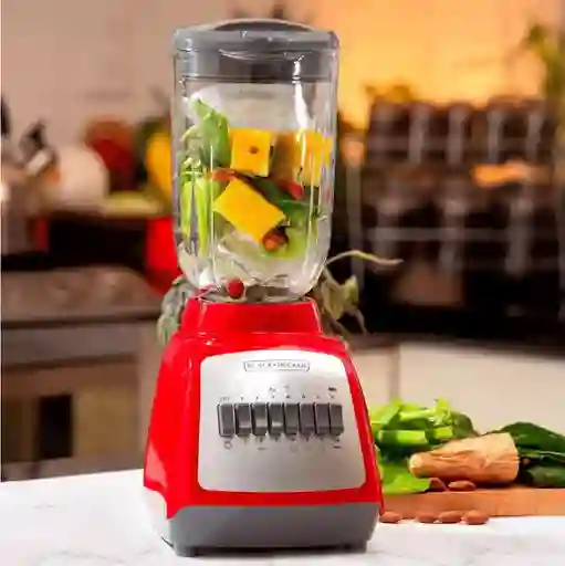Licuadora Black + Decker Durapro Vaso De Vidrio Negro Y Rojo