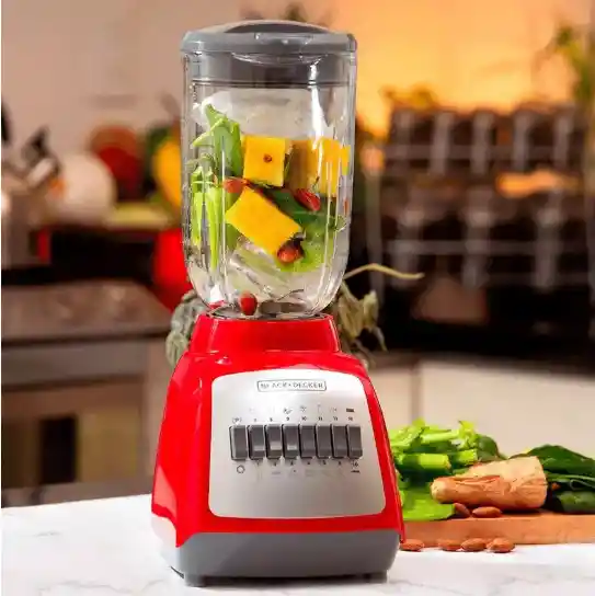 Licuadora Black + Decker Durapro Vaso De Vidrio Negro Y Rojo