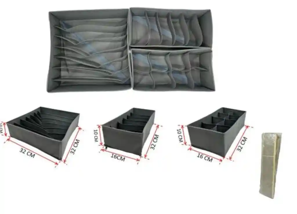Organizador De Ropa Interior Y Medias Divisor Cajones Set X3