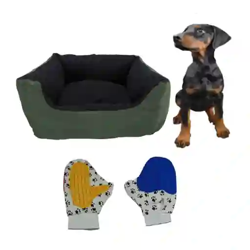 Cama Grande Impermeable Mas Guante Verde