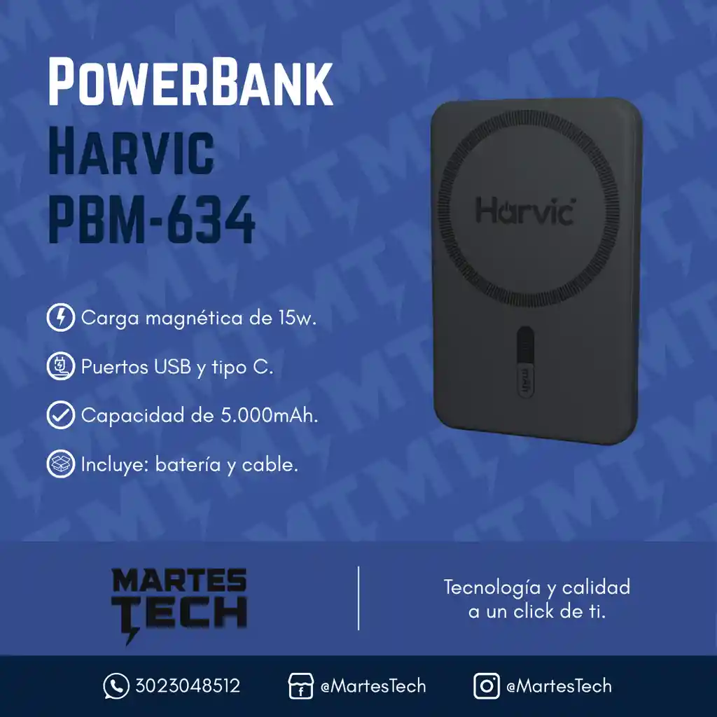 Batería Magnética Harvic 5.000mah