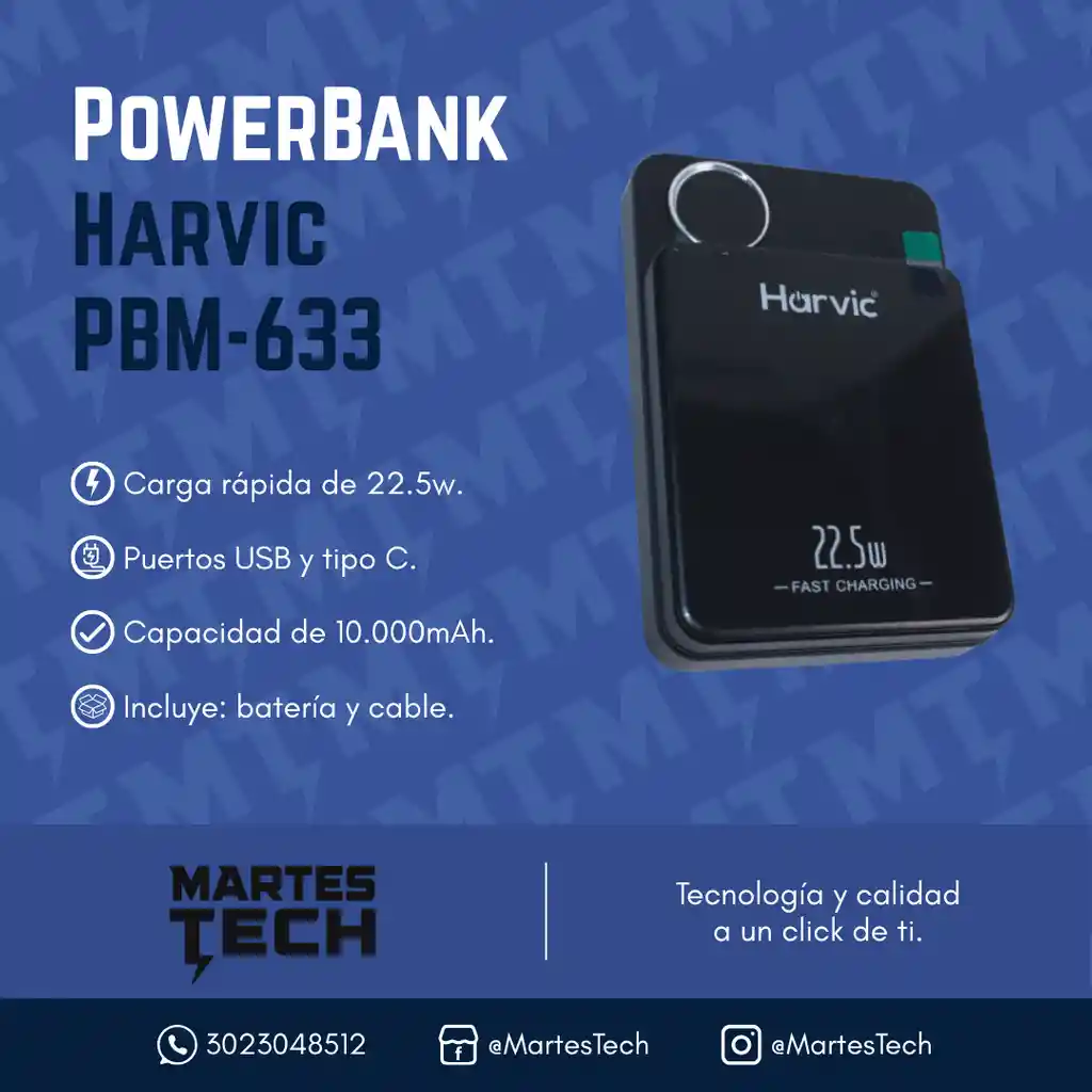 Batería Magnética Harvic 10.000mah