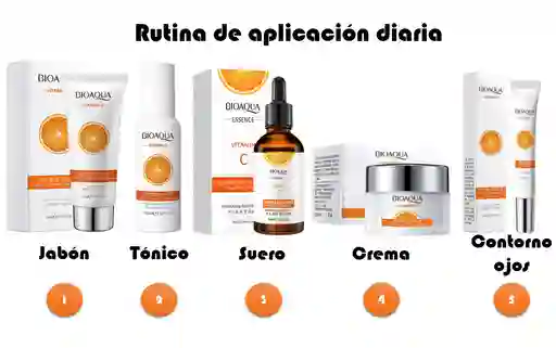 Kit Vitamina C (jabon, Suero, Crema, Tonico Y Contorno De Ojos) Bioaqua