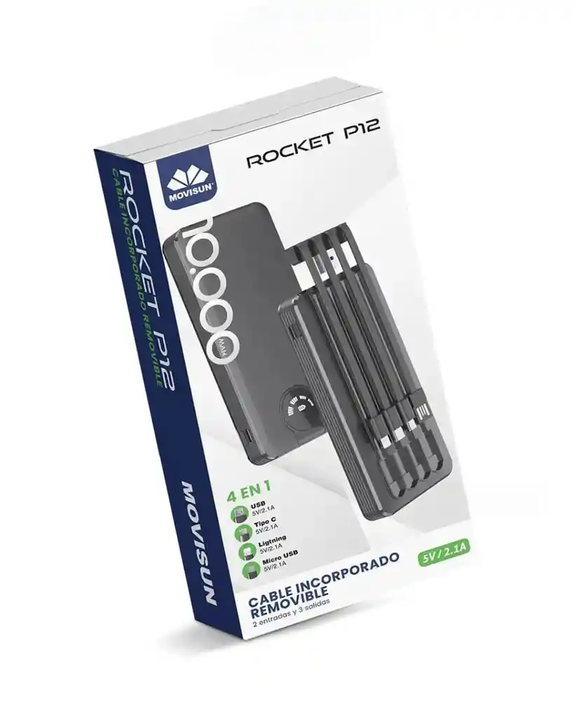 Power Bank Movisun 10000 Mah Rocket P12