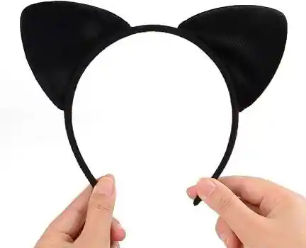 Diadema De Felpa Orejas Gato Negro, Balaca Orejas Gatito Cosplay Halloween