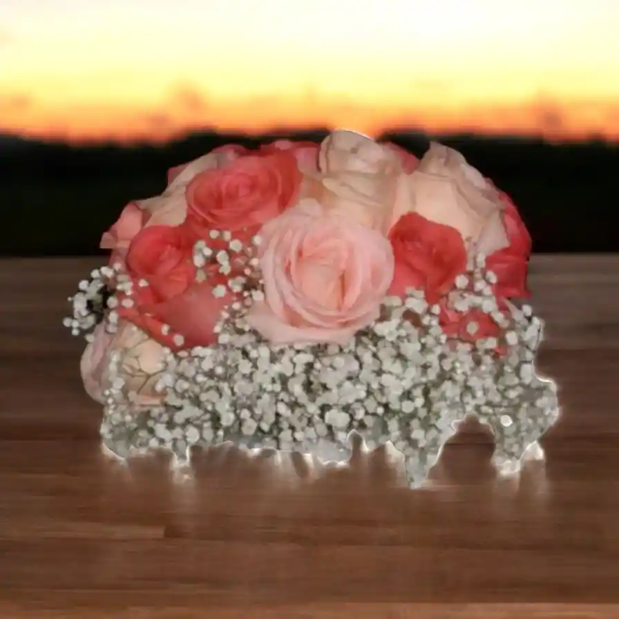 Flores Rosas Rosadas Y Salmón