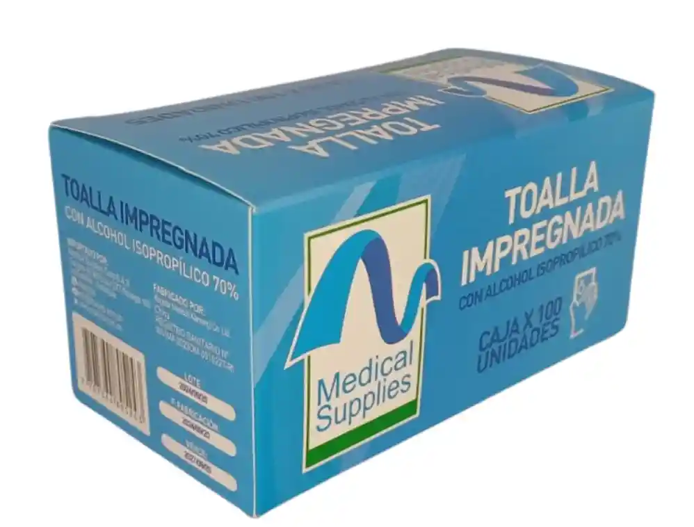 Toalla Impregnada Con Alcohol X100