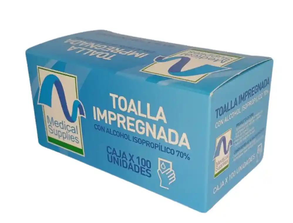 Toalla Impregnada Con Alcohol X100
