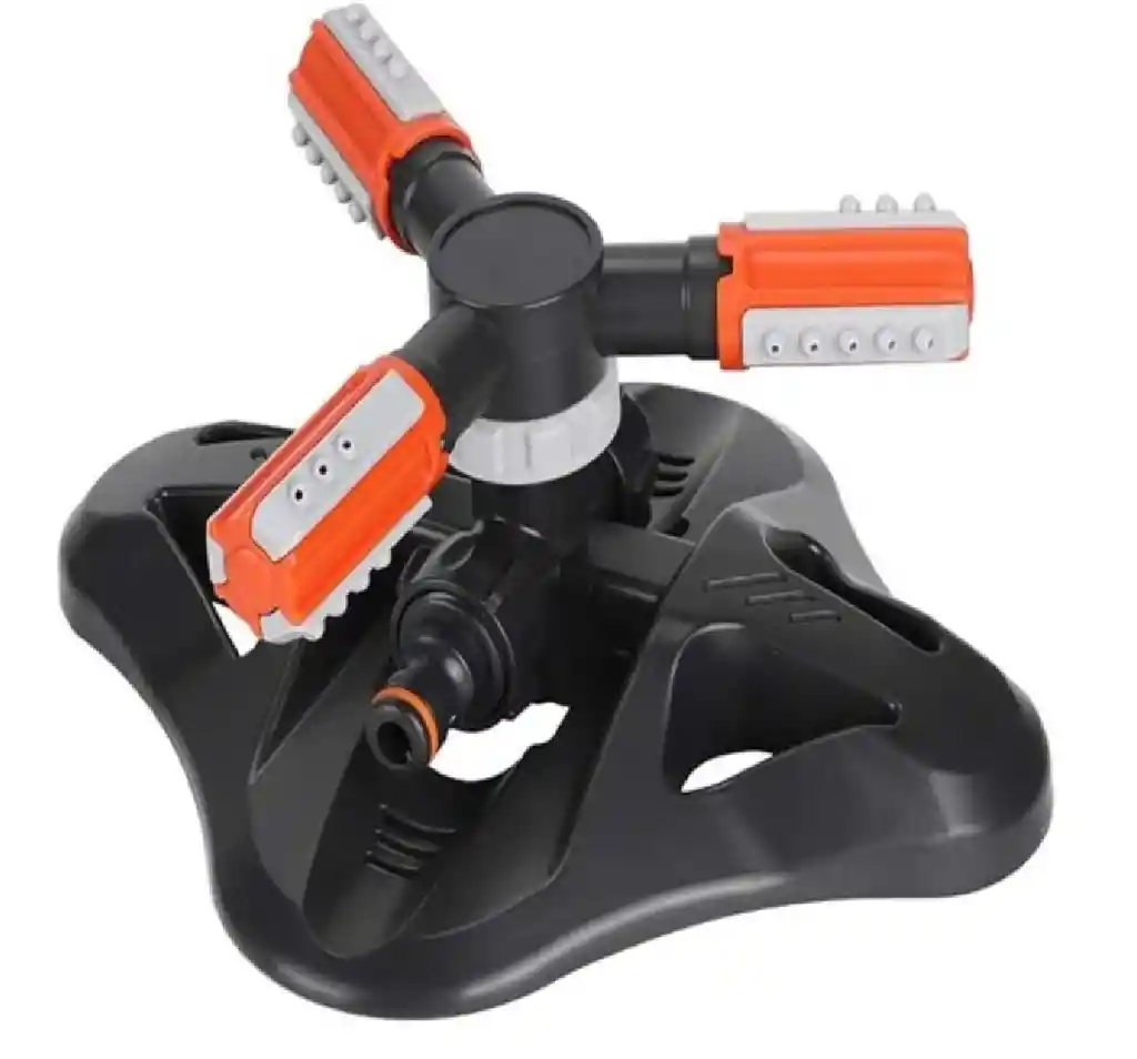 Aspersor Rociador De Riego 360 Rotacion Automatica De Jardin Gris Naranja