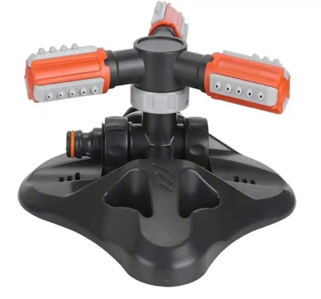Aspersor Rociador De Riego 360 Rotacion Automatica De Jardin Gris Naranja