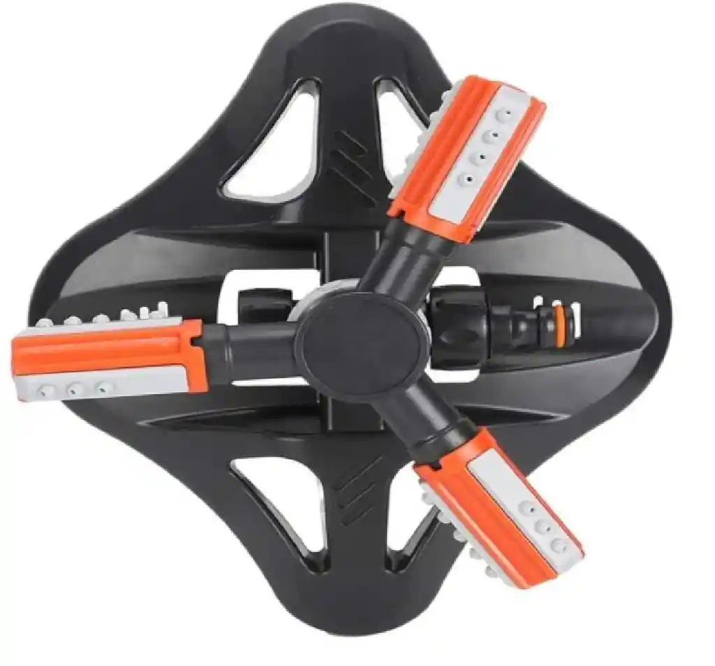 Aspersor Rociador De Riego 360 Rotacion Automatica De Jardin Gris Naranja
