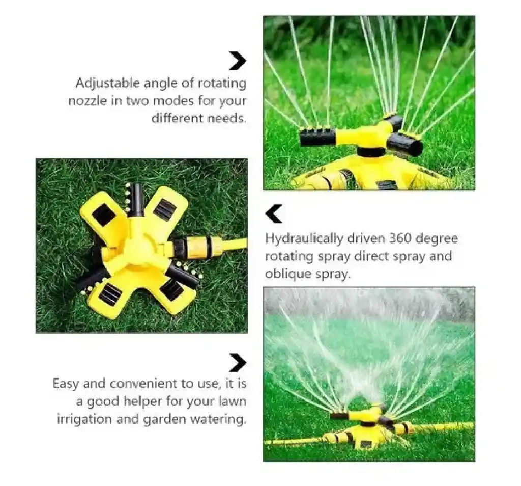 Aspersor Giratorio 360 Rotacion Automatica Rociador Para Jardin