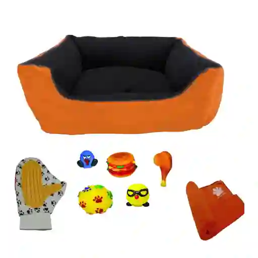 Cama Grande Impermeable Mas Cobija Grande Mas Guante Mas Juguete Naranja