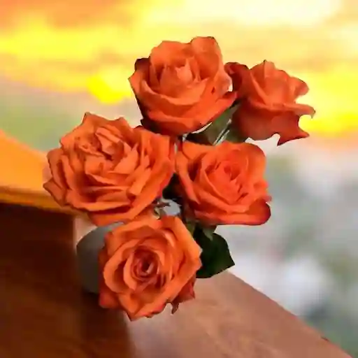 Flores Bouquet Rosas Naranjas