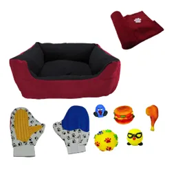 Cama Grande Impermeable Mas Cobija Grande Mas Guante Mas Juguete Vinotinto