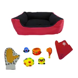 Cama Grande Impermeable Mas Cobija Grande Mas Guante Mas Juguete Rojo