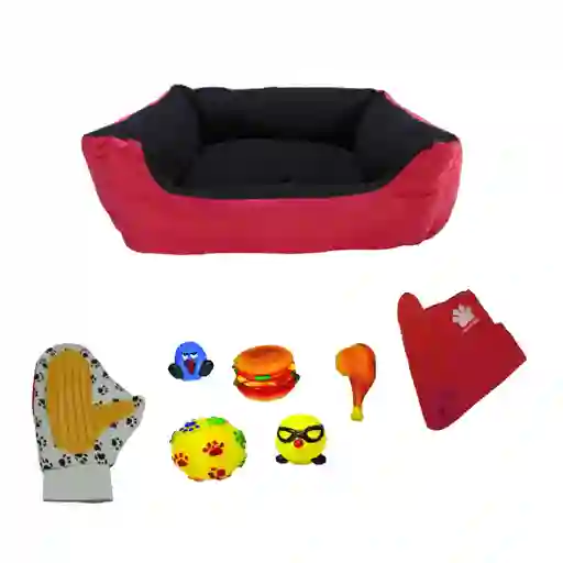 Cama Grande Impermeable Mas Cobija Grande Mas Guante Mas Juguete Rojo